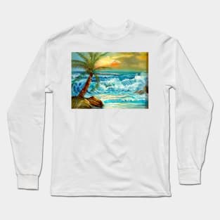 Tropical Hawaiian Beach Long Sleeve T-Shirt